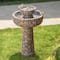 Glitzhome® 2ft. 2-Tier Stone-Like Outdoor Birdbath Fountain